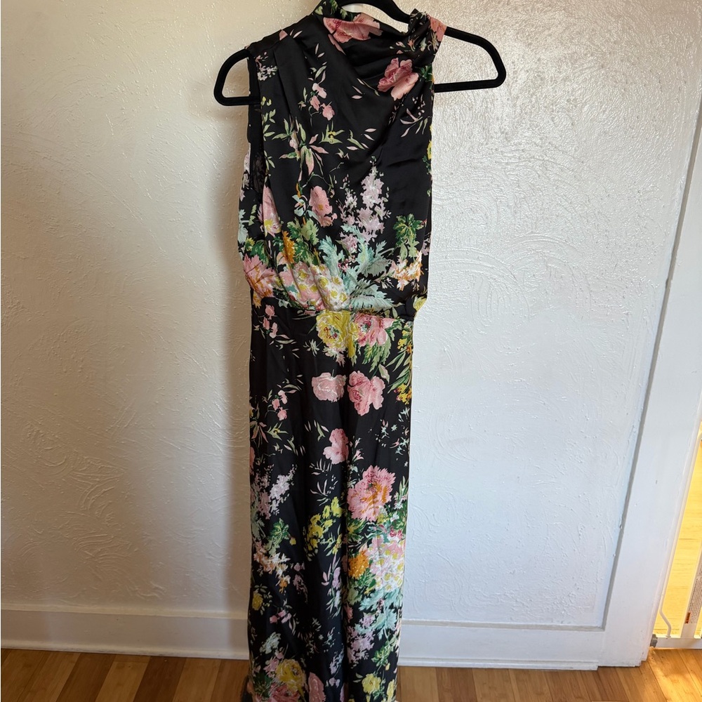 NEW! XL Floral Maxi Dress - Black, Yellow, Pink